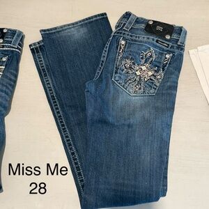 Miss Me Women's Boot Cut Jeans with Embellished Pockets